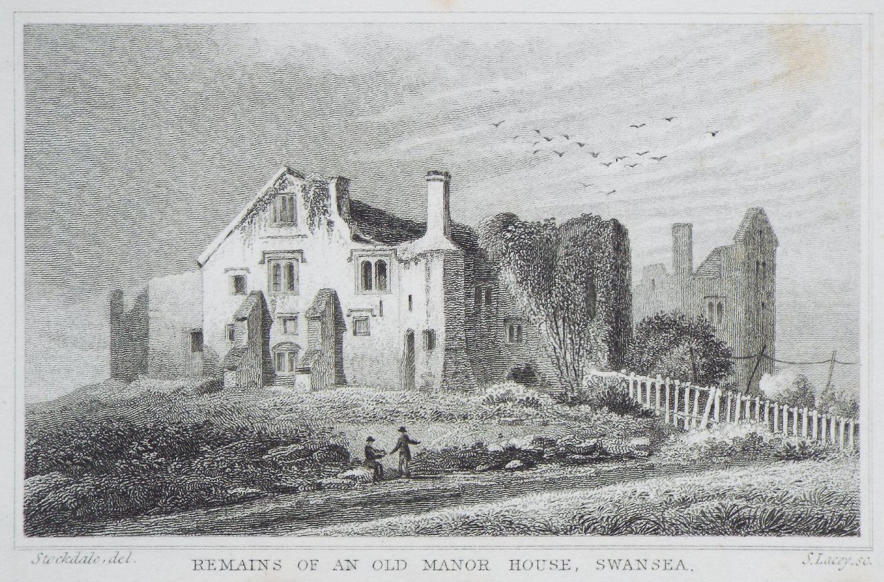 Print - Remains of an old Manor House, Swansea. - Lacy